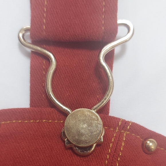 Dance & Marvel Red Crop Top with Gold Embellishments - Picture 5 of 13